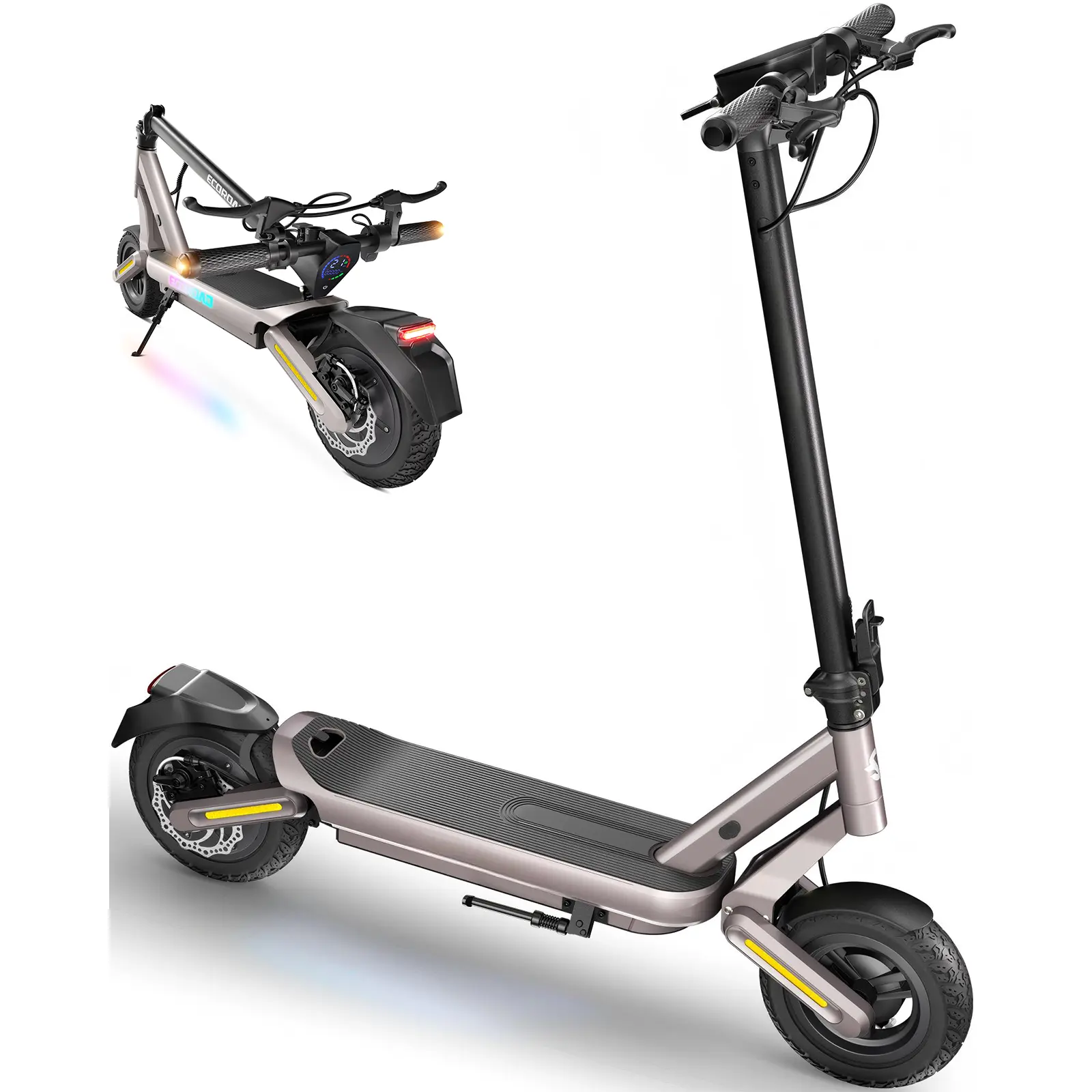 Lightweight Folding Electric Scooter for Commuting, 800W Motor up to 28 MPH, 35 mi Long Range, 10-Inch Tires with Dual Suspension, 330 lbs Max Load, Commuting Scooter, Folding Scooter