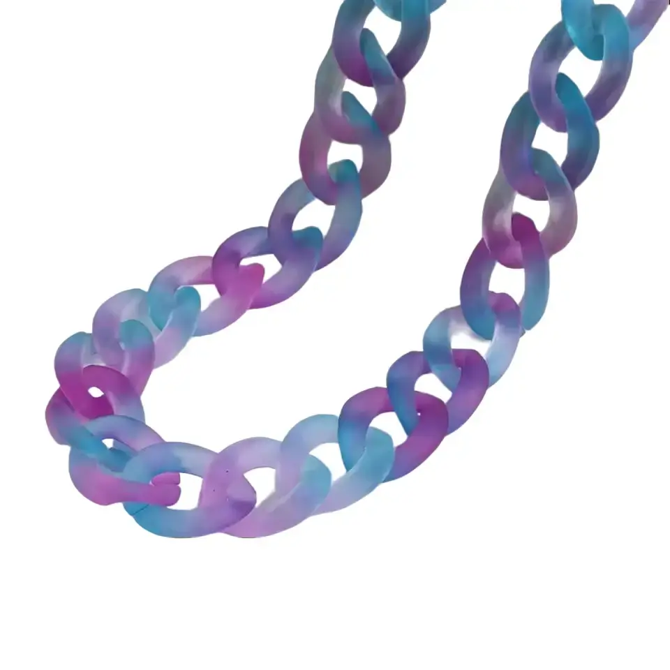 Unisex Compact Acrylic Plastic Mixed Berries Candy Chain & Link Necklace, Colorful Links Fashion Daily-Wear Costume Jewelry Accessory