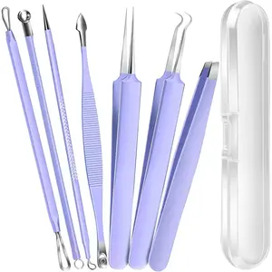 Pimple Popper Tool Kit and Blackhead Remover Tools, Ingrown Hair Tweezers, Professional Blackhead Extractor Pimple Extractor Comedone Extractor, Black Head Remover for Face
