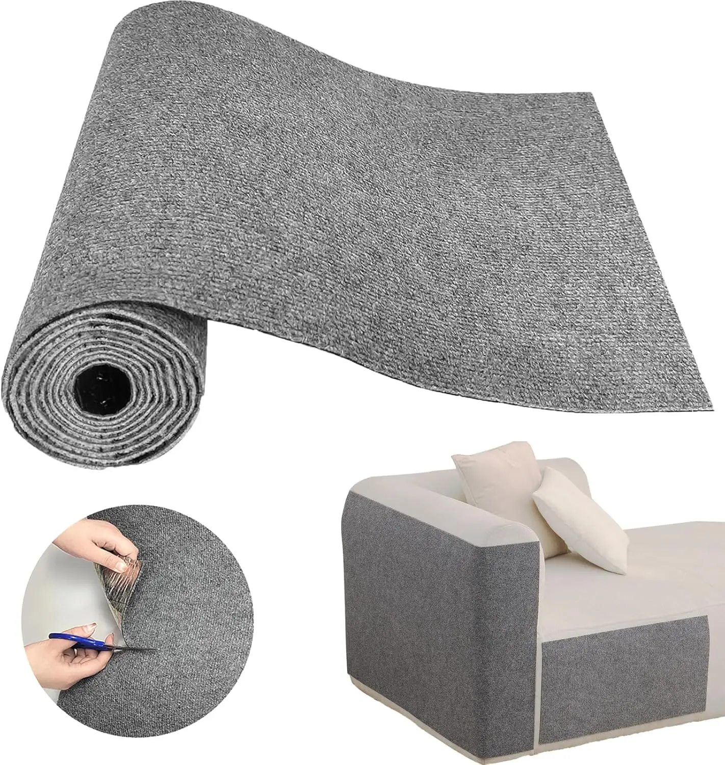 PiPiDoDo 15.7in*78.7in Cat Scratch Couch Protector Mat, Anti Cat Scratching Furniture Guard Self Adhesive Scratch Pad for Couch, Sofa Saver for Indoor Cats, DIY Climbing Cat Scratcher, 78.7 x 15.7 Inch