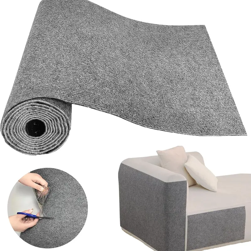 PiPiDoDo Durable & Felt Material Cat Scratch Mat - 78.7x15.7 Inch Textured Surface Self-Adhesive Furniture Guard, Residue Free, Pre-Cut Panels, Trim-to-Fit, Easy-Install Sofa Saver for Indoor Cats