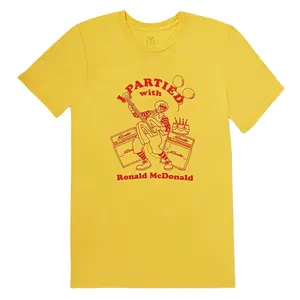 I Partied With Ronald McDonald Graphic T-Shirt Regular Fit Unisex Streetwear Style, Soft Cotton Fabric, Fun Party Print, Comfortable Daily Wear, Perfect Gift For Party Lovers