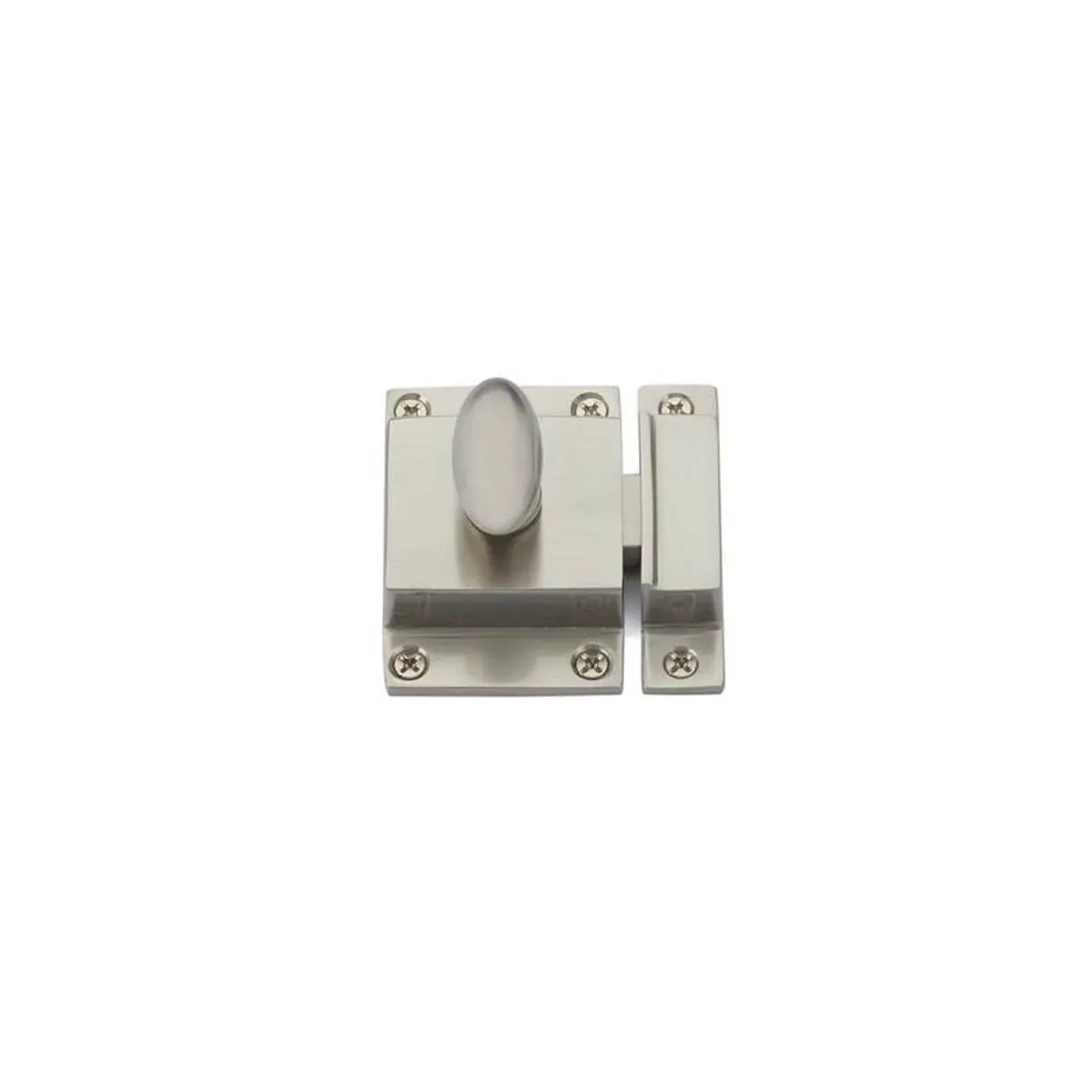 Satin Nickel 212 MAIN Emtek Surface Mount Cabinet Latch - 2.25x2 in., Solid Brass Construction, Includes Installation Hardware