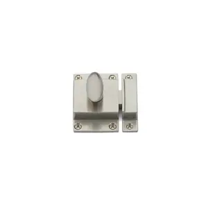 212 MAIN Emtek Surface Mount Cabinet Latch - 2.25 x 2 in., Satin Nickel, Solid Brass Construction, Includes Installation Hardware