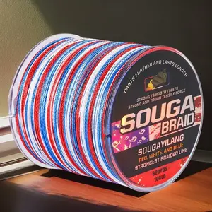 Sougayilang 4-Strand PE Braided Fishing Line - 320YDS, 10-100 LB Super Strong Fishing Equipment, Wear-Resistant, Smooth Long-Casting, Resilient, Colorfast, Saltwater-Ready
