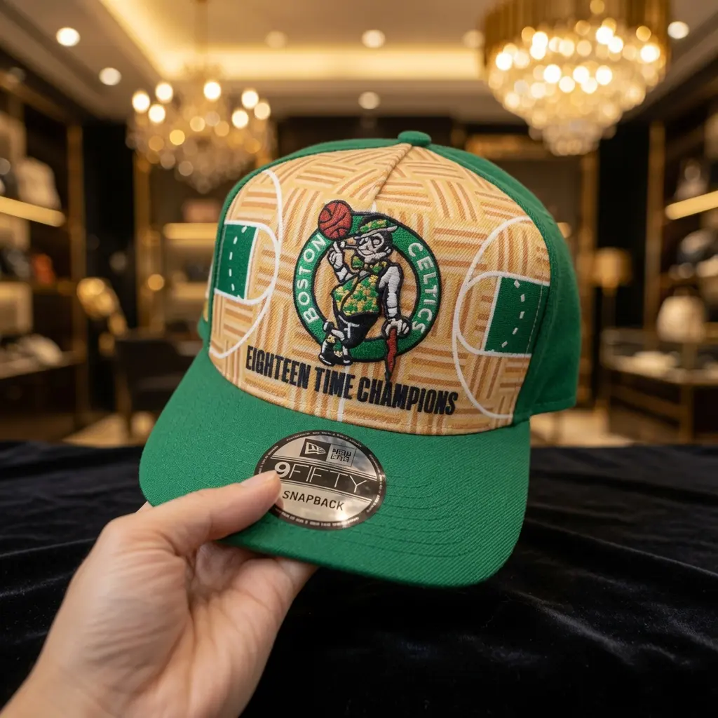 New Era Boston Celtics 9FIFTY NBA Champions Snapback Cap Kelly Green Hardwood Classics Hat
