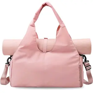 Gym bag with yoga mat holder Sports Bags Totes Bag with Shoe Compartment & Wet Dry Storage Pockets Sports Travel Duffel Bag