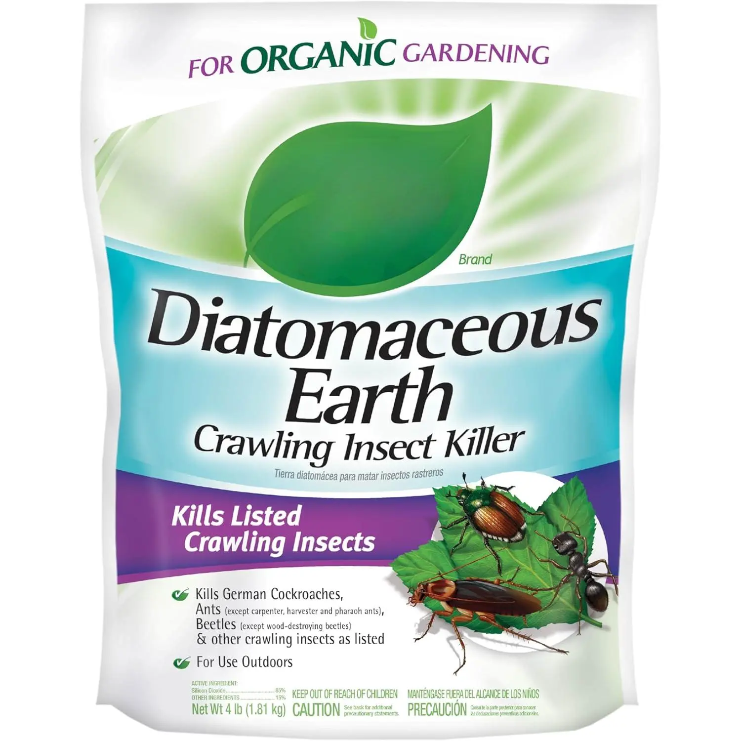 Brand Crawling Insect Killer Containing Diatomaceous Earth, 4 Pounds, Kills Cockroaches, Ants and Other Listed Crawling Insects by Contact, For Use Indoors & Outdoors