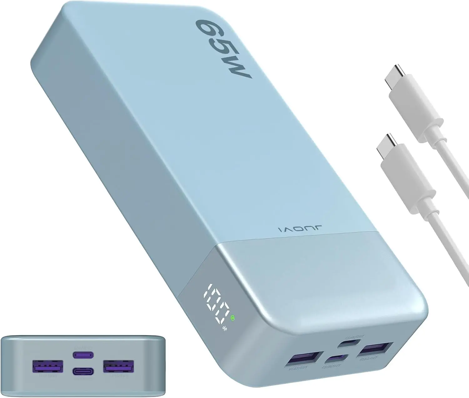 65W Chargeable Portable Power Bank (10001-20000mAh), Compact USB-C Mobile Accessories for Laptops (MacBook, Dell XPS), Smartphones (iPhone 17/16/15/14 Series, Samsung), iPad, Steam Deck & More, Smartphone, Fast Charging