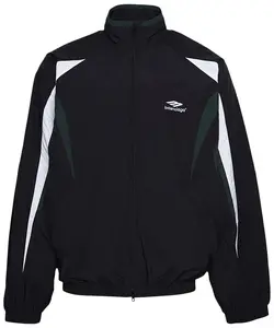 989352 Balenciaga Track Jacket Black Green