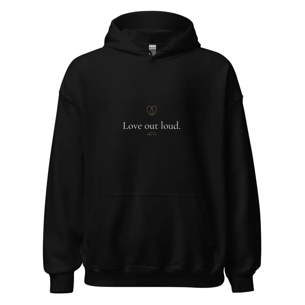 Love Out Loud — Beeing Hoodie, Black or Forest Green, Unisex Heavy Blend