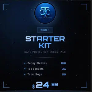 TCC Starter Kit — Card Collector Supply Bundle (100 Penny Sleeves, 25 Top Loaders, 50 Team Bags)