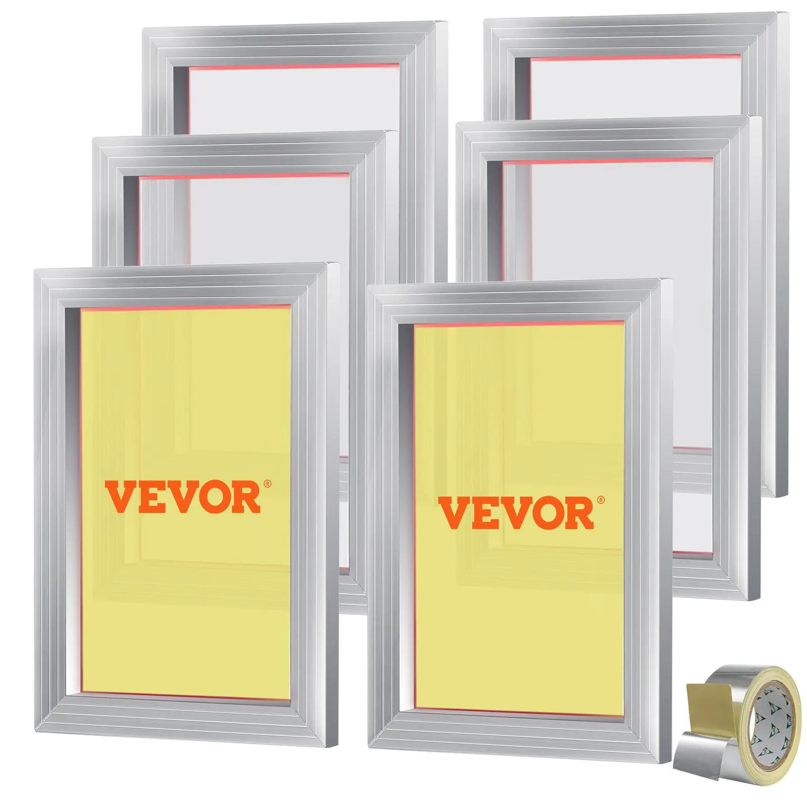 【Summerfinds】VEVOR Screen Printing Kit, 6 Pieces Aluminum Silk Screen Printing Frames, 10x14inch Silk Screen Printing Frame with 156 Count Mesh, High Tension Nylon Mesh and Sealing Tape for T-shirts DIY Printing