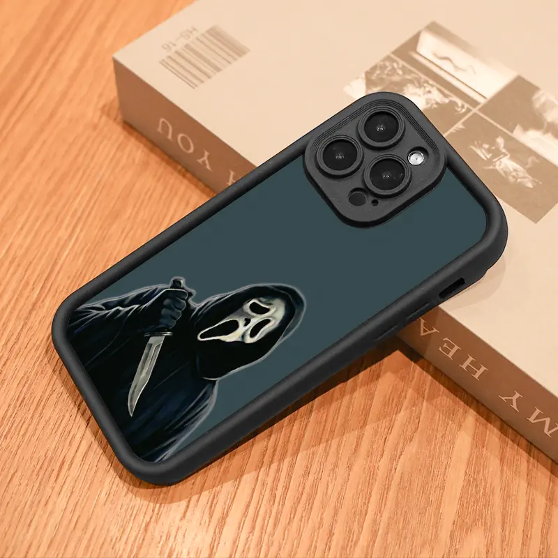 Scream Ghostface Knife -Teal/Charcoal blue color scheme for iPhone17/17PROMAX/17PRO/16/15/14/13/12/GALAXYS21/S22/S23/S24 Celestial Eye Layered Phone Case compatible with multiple models Cool trend BOBOJT558001