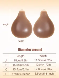 Women's silicone neck-worn adhesive bra, invisible and seamless breast patch, prevents breast sagging, perfectly fits the breast shape, prevents protrusions, reusable, suitable for formal wear, wedding dresses, bikinis, and dresses, Seamless Brassiere