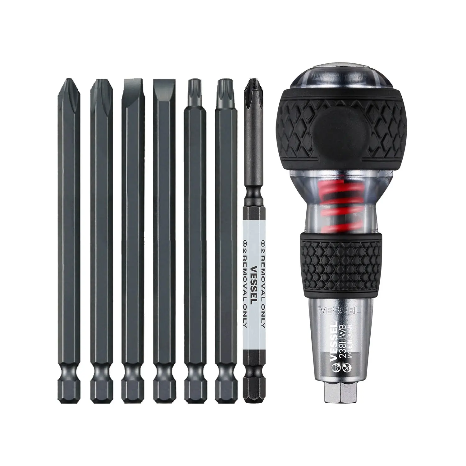 VESSEL (238HWB7PU) IMPACT & OUT Screwdriver & 7PC. Bit Set VESSEL (238HWB7PU) IMPACT & OUT Screwdriver & 7PC. Bit Set
