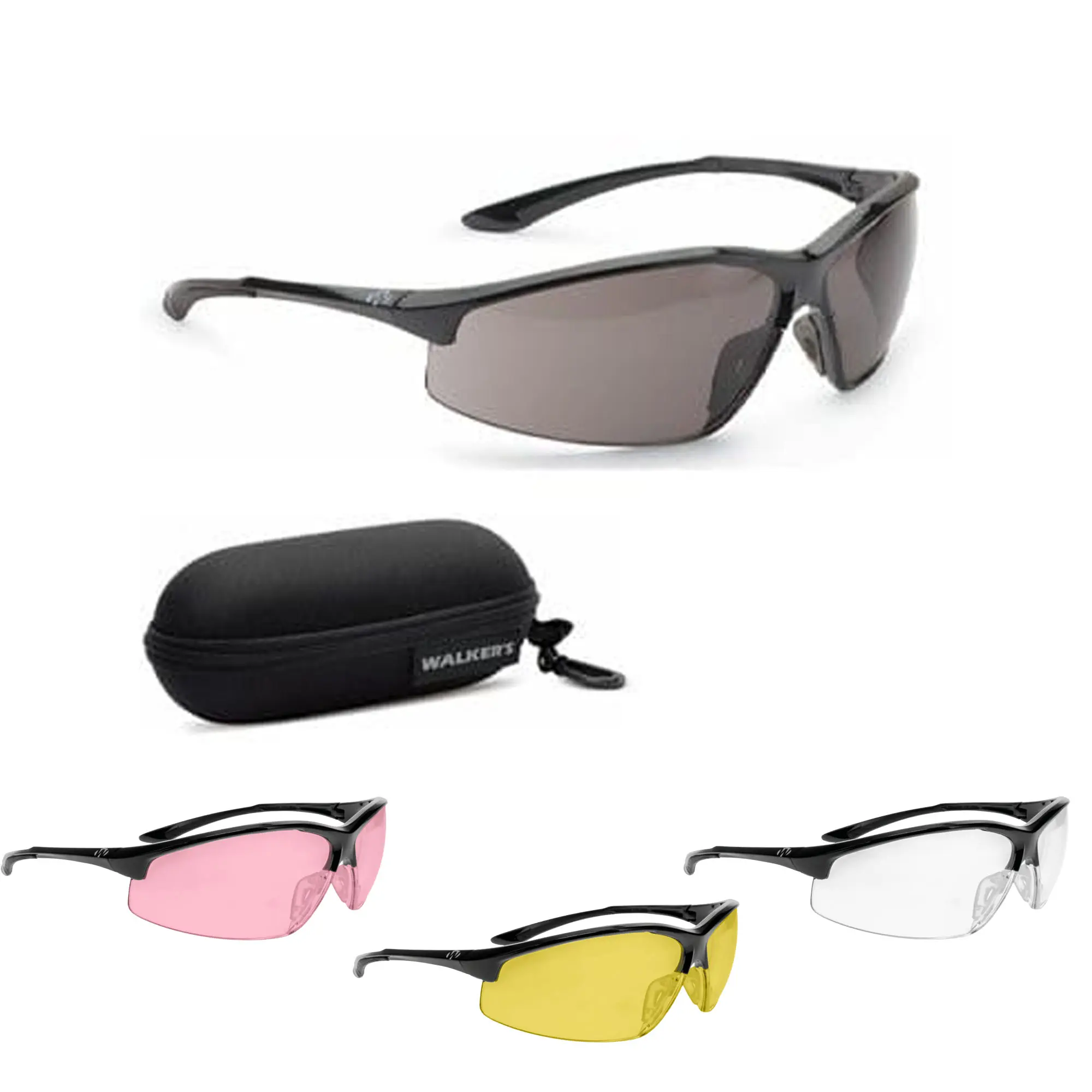Walker's Tanker Open Full Frame Shooting Glasses w/Case, Safety Glasses Goggles