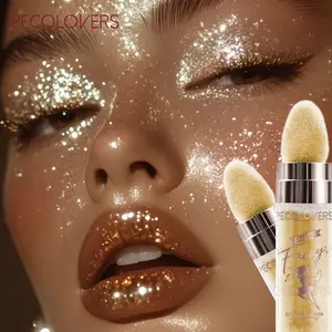 1PC Bronzer Highlighter Flash Powder, Suitable for Face, Body, Clavicle, Hair, Explosive Flash, Instant Radiance, High Color Rendering, Long Lasting, Gentle and Delicate, Suitable for Holiday Parties, Weddings, Christmas