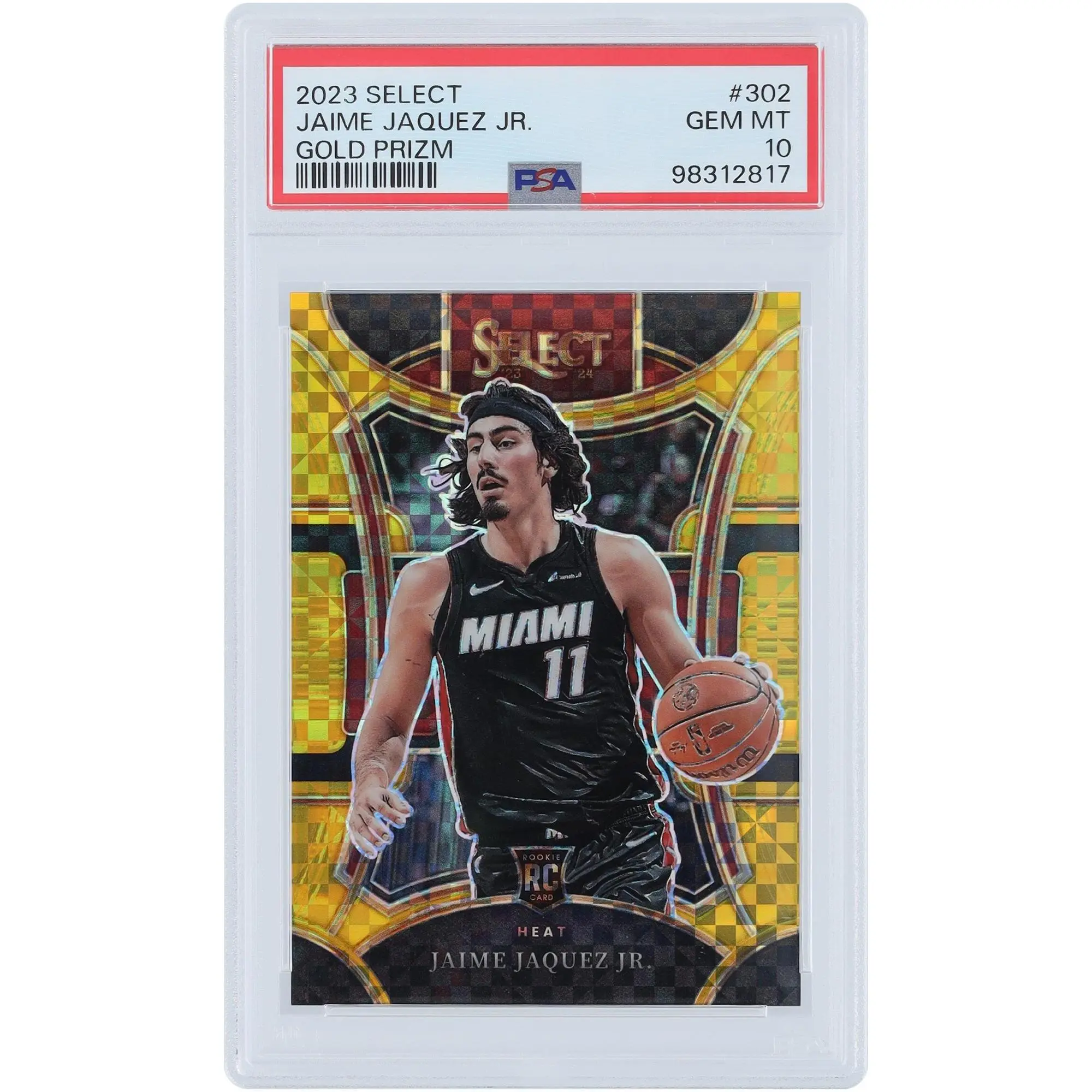 Jaime Jaquez Jr. Miami Heat 2023-24 Panini Select Gold Prizm #302 #6/10 PSA Authenticated 10 Rookie Card - Fanatics Authentic Certified