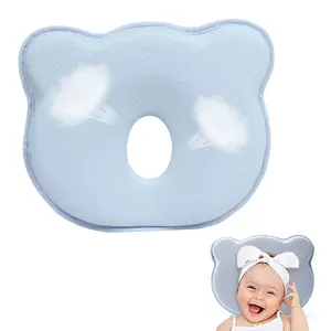 Portable Memory Foam Infant Pillow - Soft Cozy & Breathable, Offers Neck Support to Prevent Flat Head for Bebe Travel