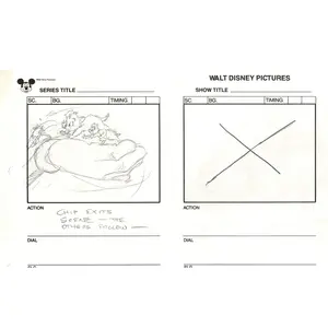 Chip n Dale Rescue Rangers Original Production Animation Storyboard Walt Disney FIRST EPISODE 1988 A135