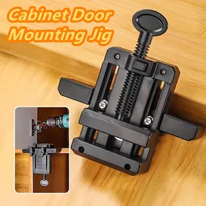 Cabinet Door Installation Positioning Tool, Cabinet Door Mounting Jig, Versatile Cabinet Door Installation Tool, Adjustable Cabinet Hardware Jig Tool, Cabinet Door Installation Auxiliary Clamp, ABS Vertical Door Clamp