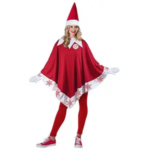 Women's Elf on the Shelf Poncho Costume