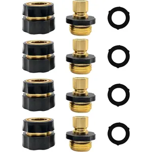 Hardware supplies 3/4 Inch Garden Hose Quick Connector Fittings - Male and Female Set ,Easy Connect for Water Hose(4 Set)