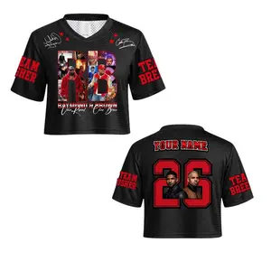 Brown and U Raymon and Brown R B Tour Crop Football Crop Jersey