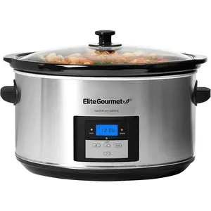 Elite Platinum MST-900D Steel 8.5 Qt Digital Slow Cooker