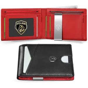 VTLASK Men's Ultra-Thin RFlD Blocking  wallet  2026 Slim Leather SmartWallet with ID Window & Anti-Theft Protection for Daily Use edc wallet