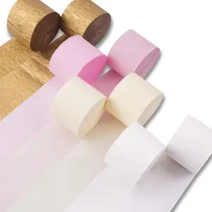 PartyWoo Crepe Paper Streamers 8 Rolls 656ft, Pack of Metallic Gold, White and Pink Party Streamers for Party Decorations, Birthday Decorations, Wedding Decorations (1.8 Inch x 82 Ft/Roll)