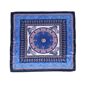 Paisley Blue Pink White Elegant Scarf in Polyester Material 100% Polyester 35 Inches Paisley Pattern Stylish Accessories