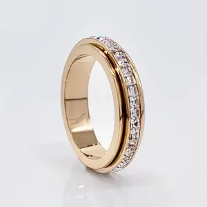 Elegant Rotatable Ring Female Ring-Perfect Finger Ring Jewelry Gift Metal Party Gift Metal Party Gift