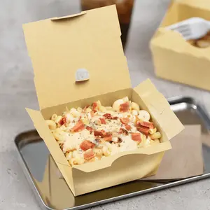 [200 ct] Karat Paper Folding Take-Out Container | Vented Holes | 27 fl. oz | Kraft