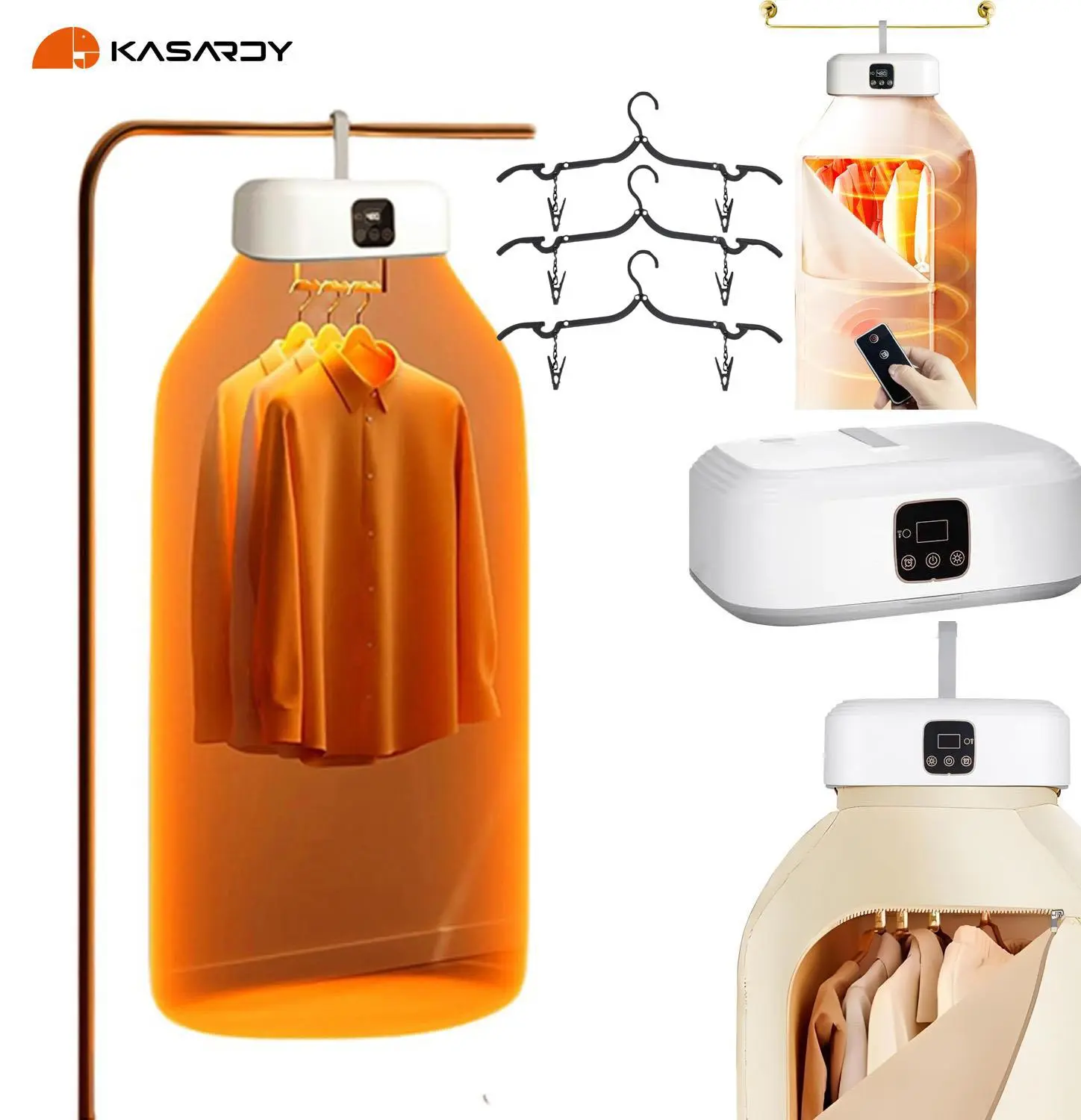 Electric Portable Clothes Dryer Appliance, Mini Energy Saving Portable Dryers with Remote Control, Fast Drying, Foldable Compact Design, UV Sterilization for Baby Clothes, Socks, Underwear - Ideal for Travel, Apartment, Dorm