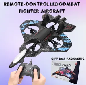 LED Light RC Fighter Jet for Kids - Durable, Easy-Operation Stunt Drone with 360° Flips