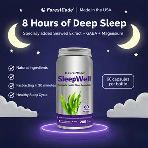 Melatonin Free Sleep Aid. GABA & Phosphatidylserine (PS) + Seaweed. Made in USA Sugar Free. Relieves Stress & Anxiety. Best Gift for Parents & Busy Workers. Soothe Nerves Deep Rest. 60 Capsules Great Value.
