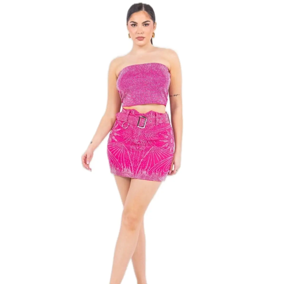 Dhamarys Women's Top - Polyester Spandex Blend - Womenswear-95% Polyester, 5% Spandex Tube top