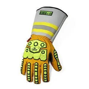 TSWMG Premium SGW-0524 Full Grain Goatskin TPR Impact Gloves with Cowhide Cuff Kevlar Stitched for MIG TIG Welding Construction Heat Resistant