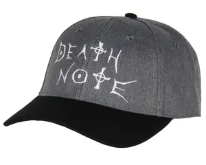 Death Note Anime Manga Embroidered Logo Design Adult OSFM Precurved Snapback Hat For Men And Women