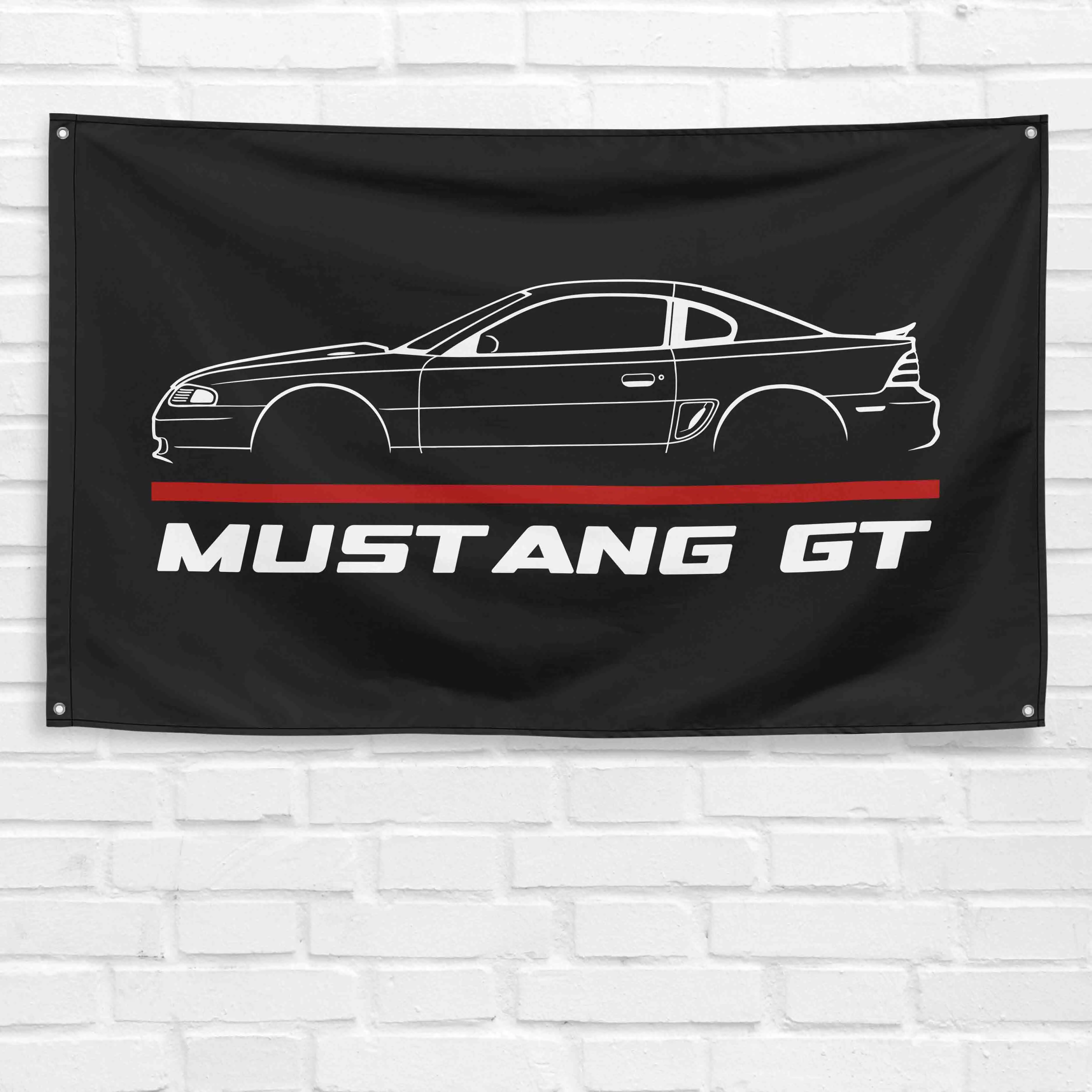 3x5ft Lightweight Mustang GT 1994-95 Polyester Synthetic Printed Logo Flag, Rust-Proof Hanging Banner with Bold Colors for Car Enthusiasts, Indoor Garage Room Decor & Festive Party Gift, Birthday