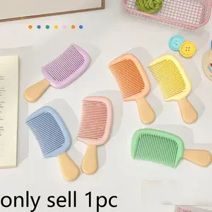 Mini Ice Cream Hair Comb for Women, Long Straight Hair Brush, Portable Large Tooth Comb, Anti-Tangle No Pull Plastic Comb, Student Dorm Use