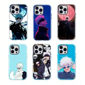 J-Jujutsu Kaisen Phone Case Anime Gojo Satoru Character Design Shockproof Protective Cover Compatible for iPhone 17 16 15 14 13 12 11 and for Samsung Galaxy S21-S25 Perfect Gift for Friend