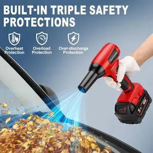 Compatible with Milwaukee M18 18V batteries. Brushless high-speed handheld leaf blower. 130,000 RPM portable blower. Ideal for clearing leaves, dust, snow, pet hair, and cleaning keyboards (battery not included).