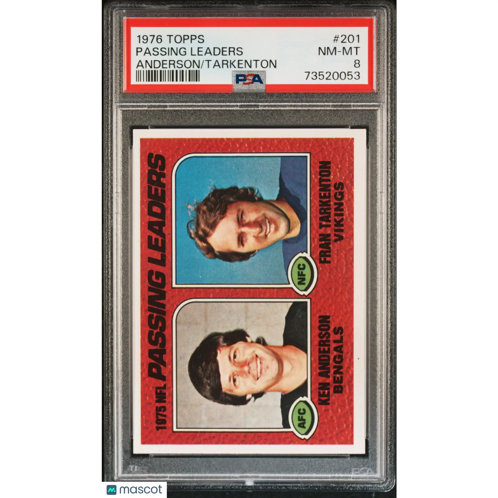 Passing Leaders PSA 1976 Topps Football #201 8 73520053