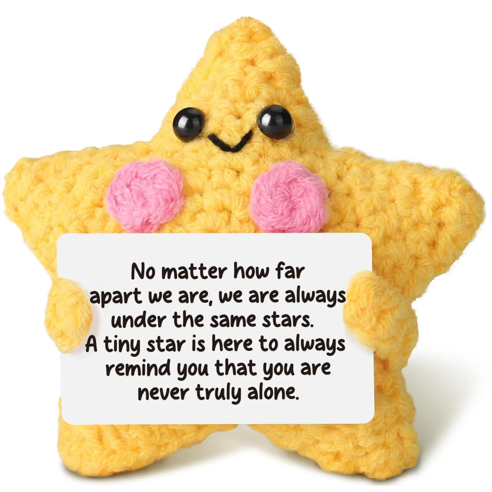 1pc crocheted yellow star doll, Amigurumi, Handmade crochet figure, a friendship gift, a Soft Cuddly Gift, an emotional support decoration, a farewell gift for long-distance relationships moving, suitable for female friends, lovers, colleagues