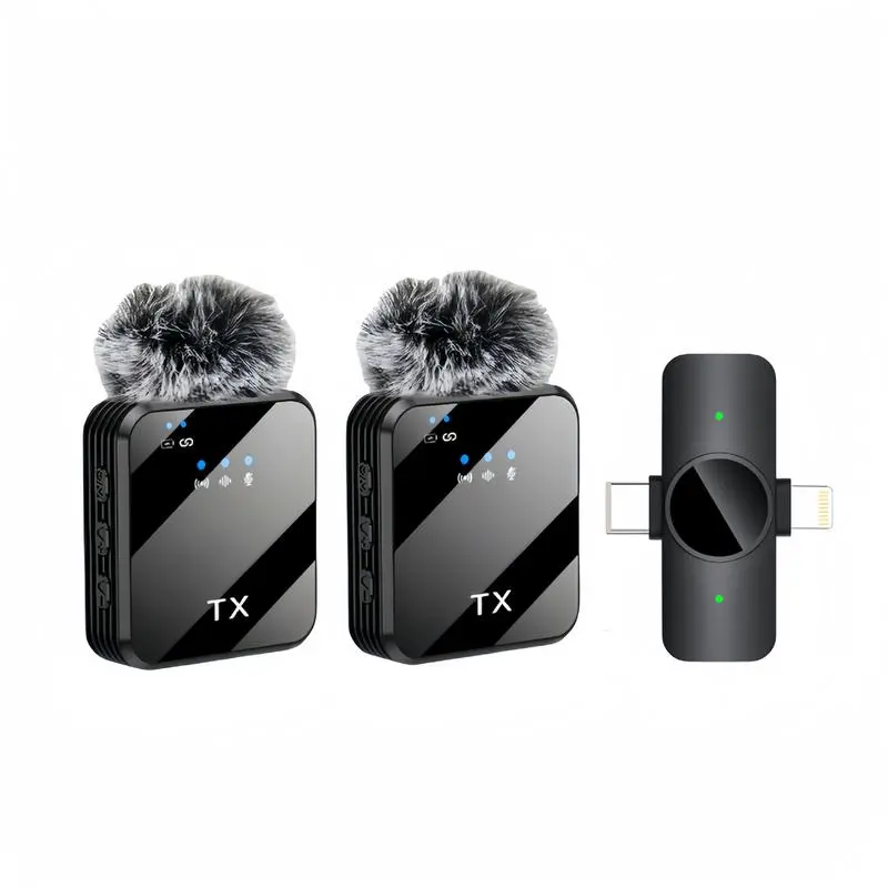 F15 Wireless lapel microphone high-end square, stereo radio, easy tooperate and easy to use for smartphone live or outdoor Vlog