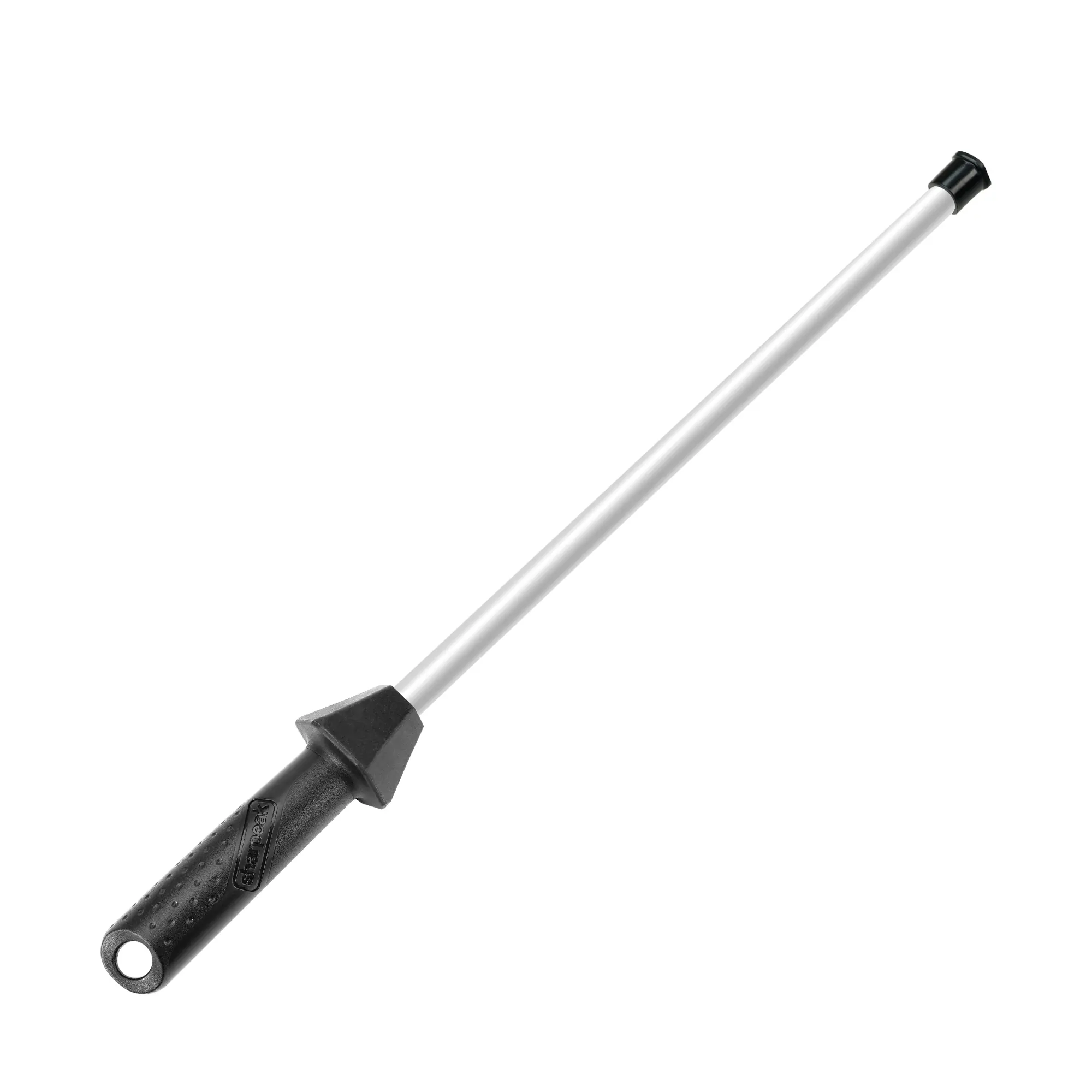 Total L.17.5-Inch/Rod L.12-Inch 3000-Grit Ceramic Sharpening Steel with Built-In Angle Guides and Anti-Breaking Cap, Sharpening Rod, Knife Steel, Ceramic Honing rod, Chaira Afilador Cuchillos
