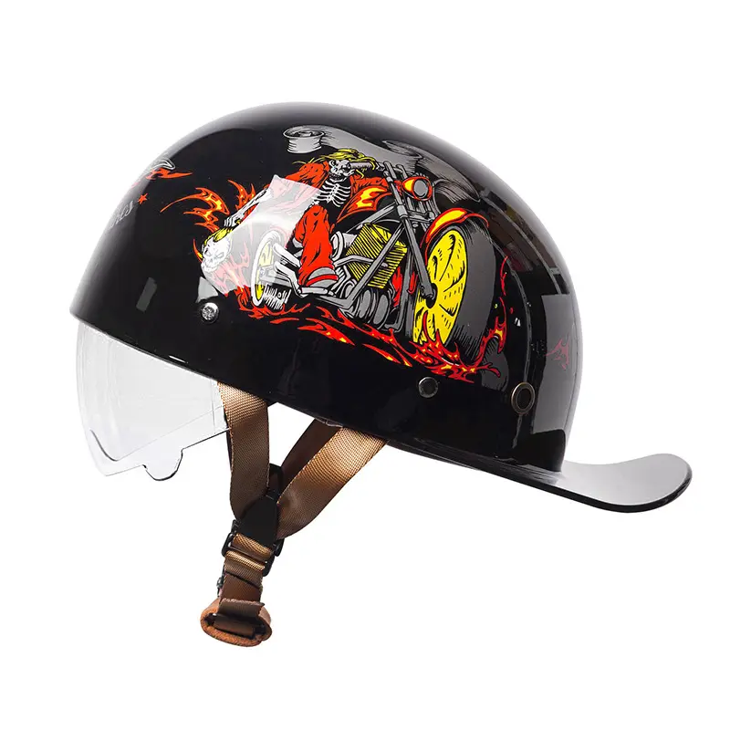 Retro Winter Lightweight Protective Half Helmet for Electric Scooters & Motorcycle Riding - Unisex Anti-Injury Gear with Warm Lining, Adjustable Straps, Ideal Motorcycle Gifts, Lightweight Protective Helmet, Motorcycle Riding Helmet